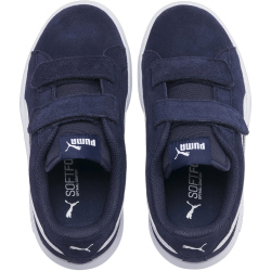 PUMA Smash v2 Suede PS Kinder Sneaker mit Klettverschluss 02 - peacoat/puma white 34.5