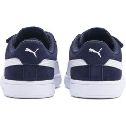 PUMA Smash v2 Suede PS Kinder Sneaker mit Klettverschluss 02 - peacoat/puma white 34.5