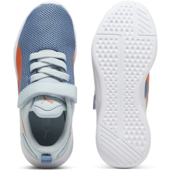 PUMA Flyer Runner PS Kinder Sneaker mit Klettverschluss 48 - blue horizon/frosted dew/flame flicker 35