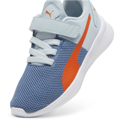 PUMA Flyer Runner PS Kinder Sneaker mit Klettverschluss 48 - blue horizon/frosted dew/flame flicker 35