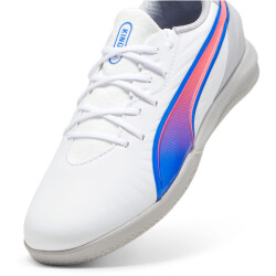 PUMA King Match IT Hallen-Fußballschuhe Kinder 02 - PUMA white/bluemazing/flat light gray 37.5