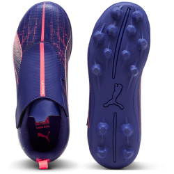 PUMA Ultra 5 Play FG/AG Fußballschuhe RB Fußballschuhe mit Klettverschluss Kinder 01 - lapis lazuli/puma white/sunset glow 28
