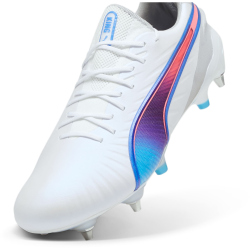 PUMA King Ultimate MxSG Stollen-Fu&szlig;ballschuhe 02 - PUMA white/bluemazing/flat light gray/sunset glow 42.5