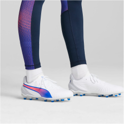 PUMA King Match FG/AG Fu&szlig;ballschuhe 02 - PUMA white/bluemazing/flat light gray 39