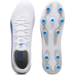 PUMA King Match FG/AG Fußballschuhe 02 - PUMA white/bluemazing/flat light gray 46
