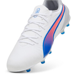 PUMA King Match FG/AG Fußballschuhe 02 - PUMA white/bluemazing/flat light gray 46