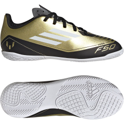 adidas F50 Club Messi IN Hallen-Fu&szlig;ballschuhe Kinder 081A - goldmt/ftwwht/cblack 28