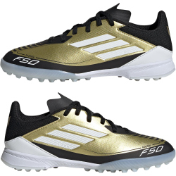 adidas F50 League Messi TF Multinocken-Fu&szlig;ballschuhe Kinder 081A - goldmt/ftwwht/cblack 32