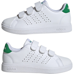 adidas Advantage Base 2.0 Sneaker Kinder IE9019 - cloud white/cloud white/green 28