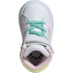 adidas Sportswear Grand Court Mid-Top Sneaker Kinder 01F7 - ftwwht/clpink/iceyel 25.5