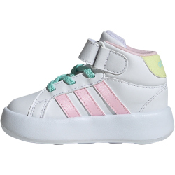 adidas Sportswear Grand Court Mid-Top Sneaker Kinder 01F7 - ftwwht/clpink/iceyel 25.5