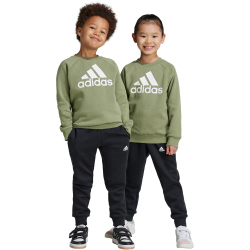 adidas Essentials Logo Fleece Jogginganzug Kinder A98F - tengrn/white 104