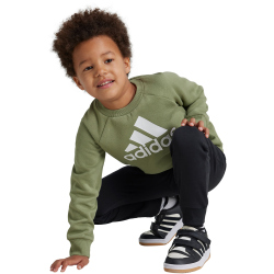 adidas Essentials Logo Fleece Jogginganzug Kinder A98F - tengrn/white 110