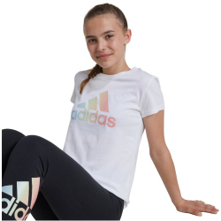 adidas Sportswear Metallic Print T-Shirt Kinder 001A - white 152