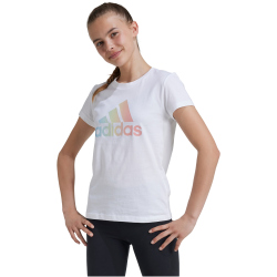 adidas Sportswear Metallic Print T-Shirt Kinder 001A - white 152