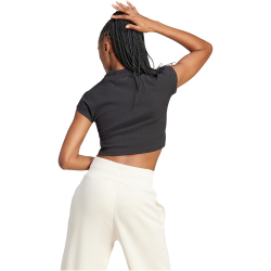 adidas Sportswear Lounge Ribbed Cropped T-Shirt Damen 095A - black M