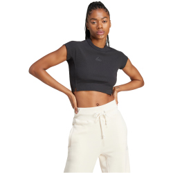 adidas Sportswear Lounge Ribbed Cropped T-Shirt Damen 095A - black M