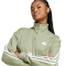 adidas Sportswear Iconic Wrapping 3-Streifen Snap Sweatshirt Damen A98F - tengrn/white XS