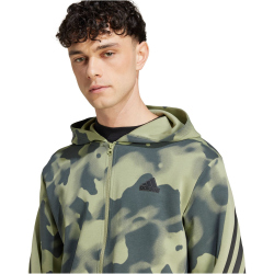 adidas Sportswear Future Icons 3-Streifen Allover Print Kapuzen-Sweatjacke Herren 9603 - multco/tengrn XS