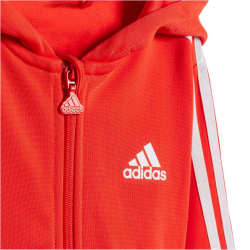 adidas Essentials Shiny Baby-Trainingsanzug mit Kapuze A0TB - brired/white 62