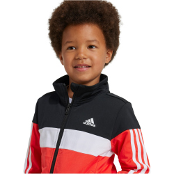 adidas Tiberio 3-Streifen Colorblock Shiny Trainingsanzug Kinder 095A - black/brired/white 128