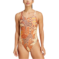 adidas Sportswear x FARM RIO 3-Streifen Badeanzug Damen A9NA - mysbrn/almyel 36