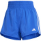 adidas Pacer Training 3-Streifen Woven High Rise Trainingsshorts Damen AETC - selubl/white XS/3"