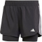 adidas Pacer 3-Streifen Woven 2in1 Trainingsshorts Damen 095A - black XXS