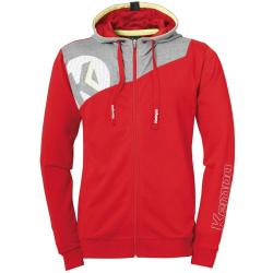 Kempa Core 2.0 Kapuzenjacke rot/dark grau melange 164