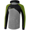 erima Premium One 2.0 Hoodie grey melange/black/lime pop M