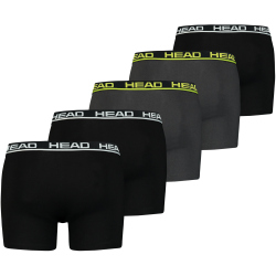 5er Pack HEAD Basic Boxershorts Herren 021 - black/grey L
