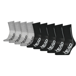 9er Pack HEAD Quarter Socken 002 - black/grey melange 43-46