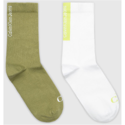 2er Pack Calvin Klein Contrast Socken Herren 003 - white/green