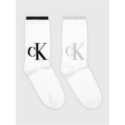 2er Pack Calvin Klein Logo Socken Damen 001 - white/black