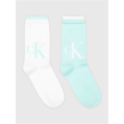 2er Pack Calvin Klein Logo Socken Damen 002 - turquoise