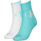 2er Pack Calvin Klein Logo Socken Damen 002 - turquoise