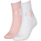 2er Pack Calvin Klein Logo Socken Damen 003 - white/pink