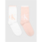 2er Pack Calvin Klein Logo Socken Damen 003 - white/pink