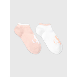 2er Pack Calvin Klein Logo Sneakersocken Damen 003 - pink/white