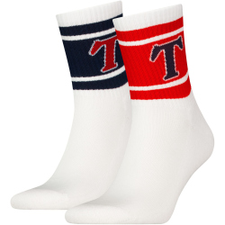 2er Pack TOMMY HILFIGER Patch Socken 002 - red combo 43-46