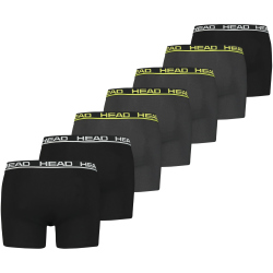 7er Pack HEAD Basic Boxershorts Herren 002 - black/grey/yellow L