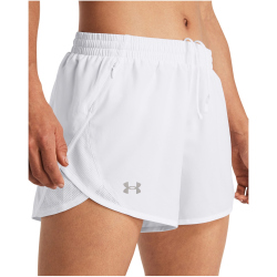 UNDER ARMOUR Fly-By Shorts Damen 100 - white/white/reflective XS