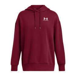 UNDER ARMOUR Essential OverSized Fleece Hoodie Damen 625 - cardinal/white M