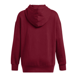 UNDER ARMOUR Essential OverSized Fleece Hoodie Damen 625 - cardinal/white M