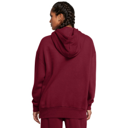 UNDER ARMOUR Essential OverSized Fleece Hoodie Damen 625 - cardinal/white M
