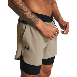 UNDER ARMOUR Vanish Elite 2in1 Trainingsshorts Herren 203 - timberwolf taupe/black/black XXL