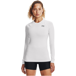 UNDER ARMOUR HeatGear langarm Kompressionsshirt Damen 100 - white/black M