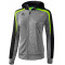 erima Liga Line 2.0 Trainingsjacke mit Kapuze Damen grey melange/black/green gecko 38