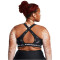 UNDER ARMOUR Mid Crossback Print Sport-BH Damen 009 - black/anthracite/white L