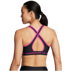 UNDER ARMOUR Armour Mid Crossback Sport-BH Damen 005 - black/rebel pink/rebel pink XS